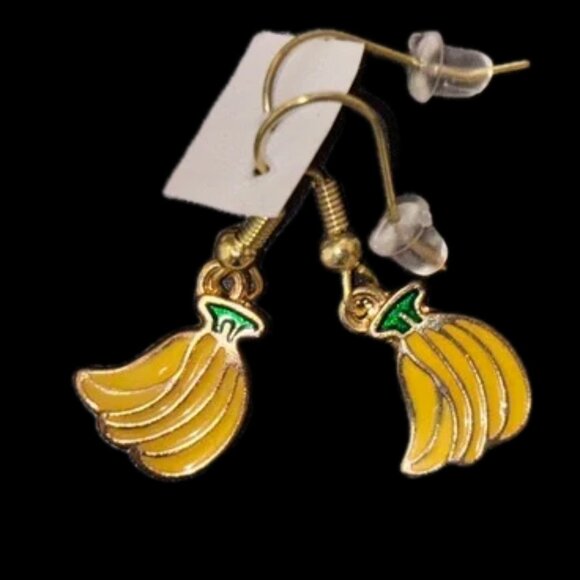 Nordstrom Gold Yellow Banana Earrings - Picture 1 of 3